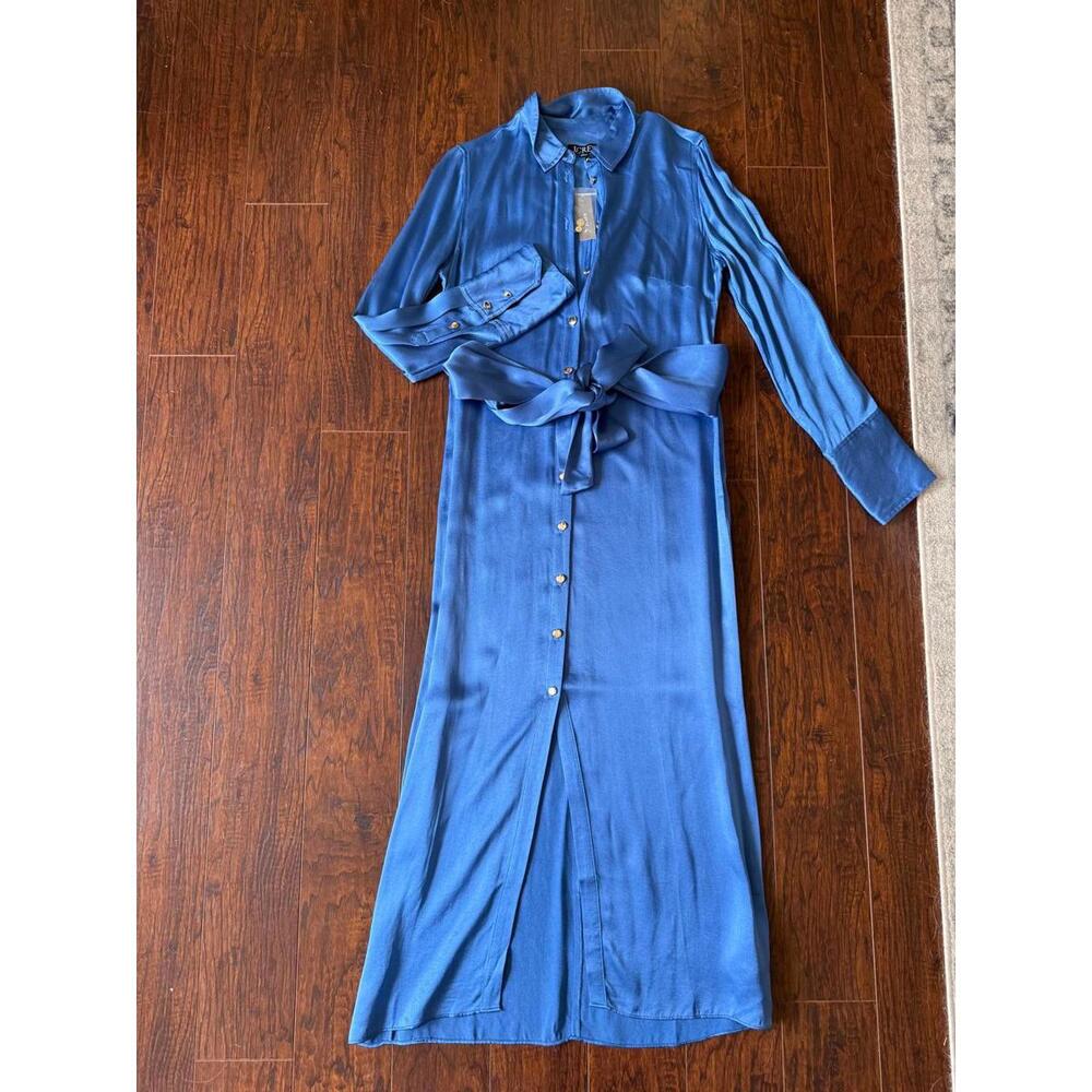 J.Crew Women's Silk Button-Up Midi Dress - Elegant Blue
